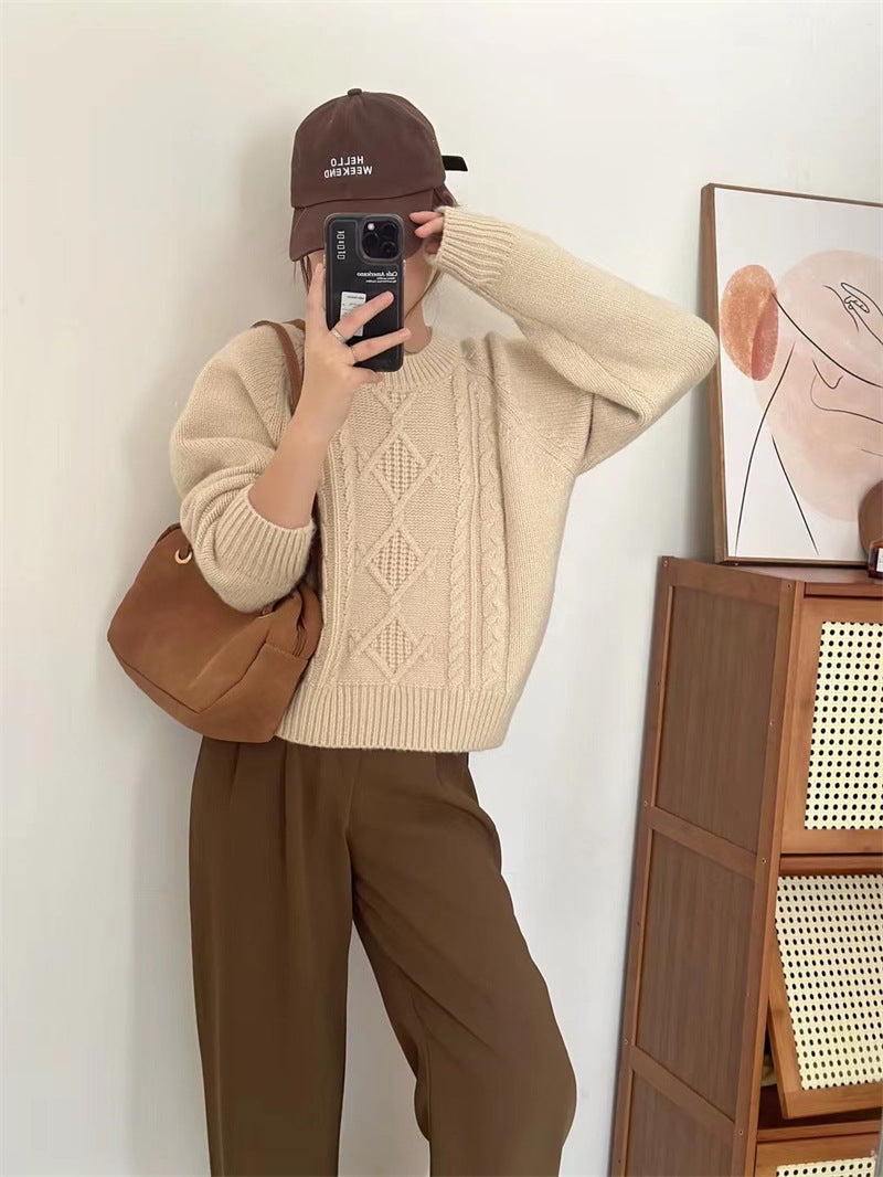 Warm And Loose Knit Top For Women