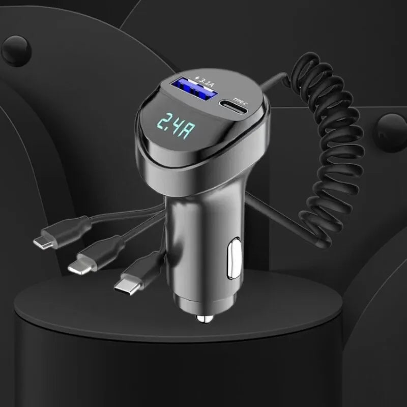 3 for 25.00 right now 55w 2 ports usb fast car phone charger 3.1 A with voltage display
