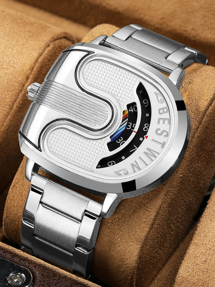 Luxury Men watch new concept daily number Men's Quartz wrist watch