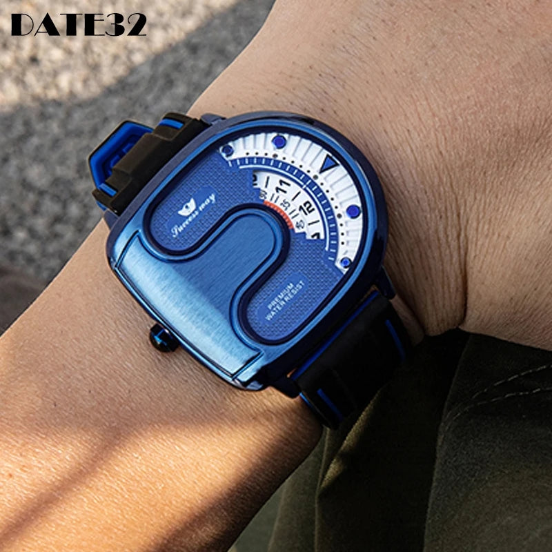 Luxury Men watch new concept daily number Men's Quartz wrist watch