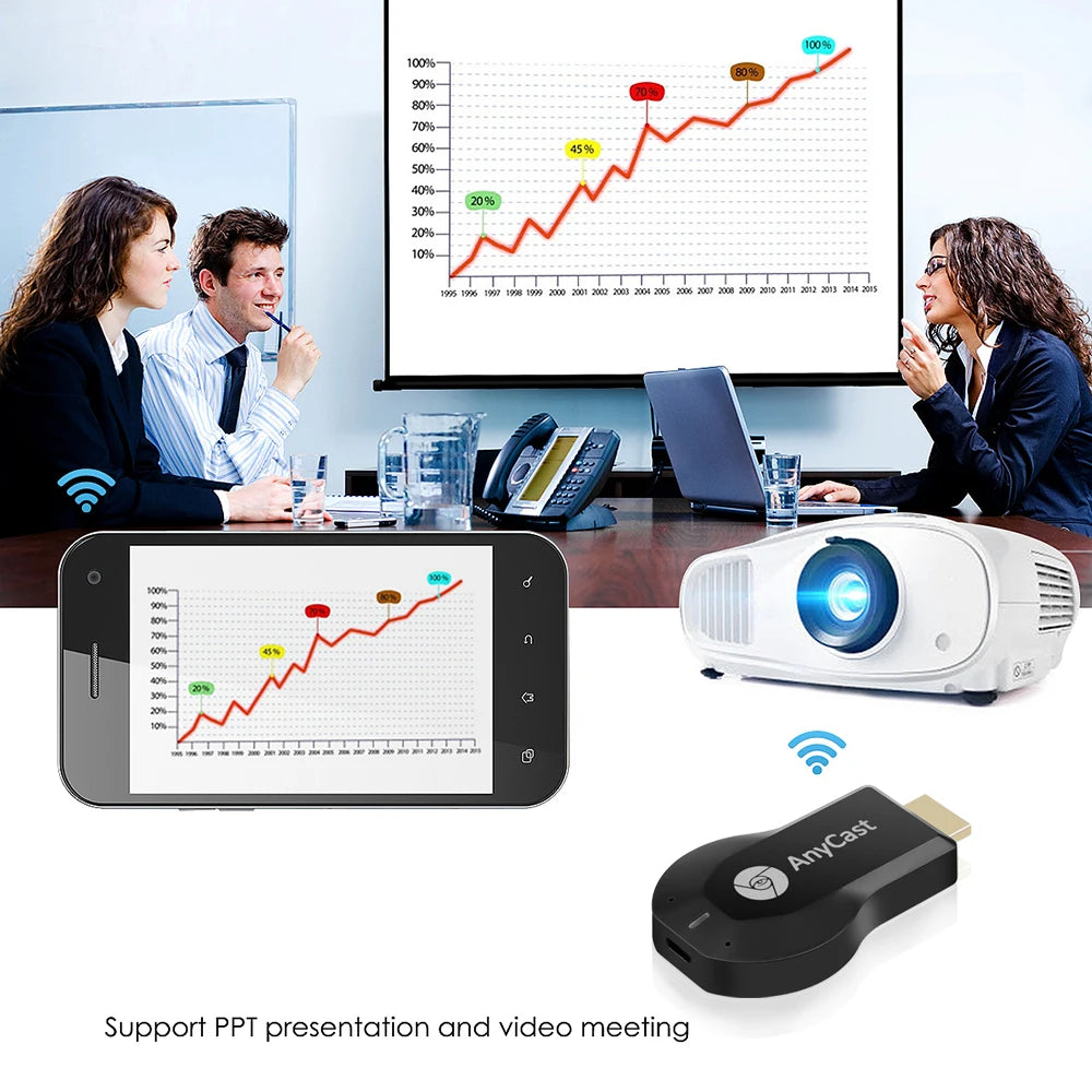 TV Stick WiFi HDMI-compatible Media Video Streamer TV Dongle Receiver for AnyCast M2 Plus for Airplay 1080P for DLNA Miracast