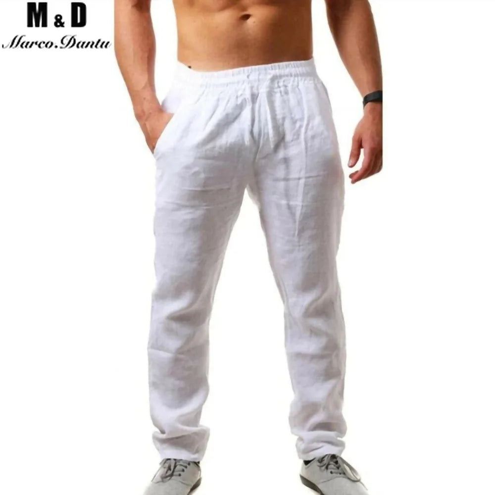 2021 New Men's Cotton Linen Pants Male Summer Breathable Solid Color Linen Trousers Fitness Streetwear M-3XL Men's Clothing