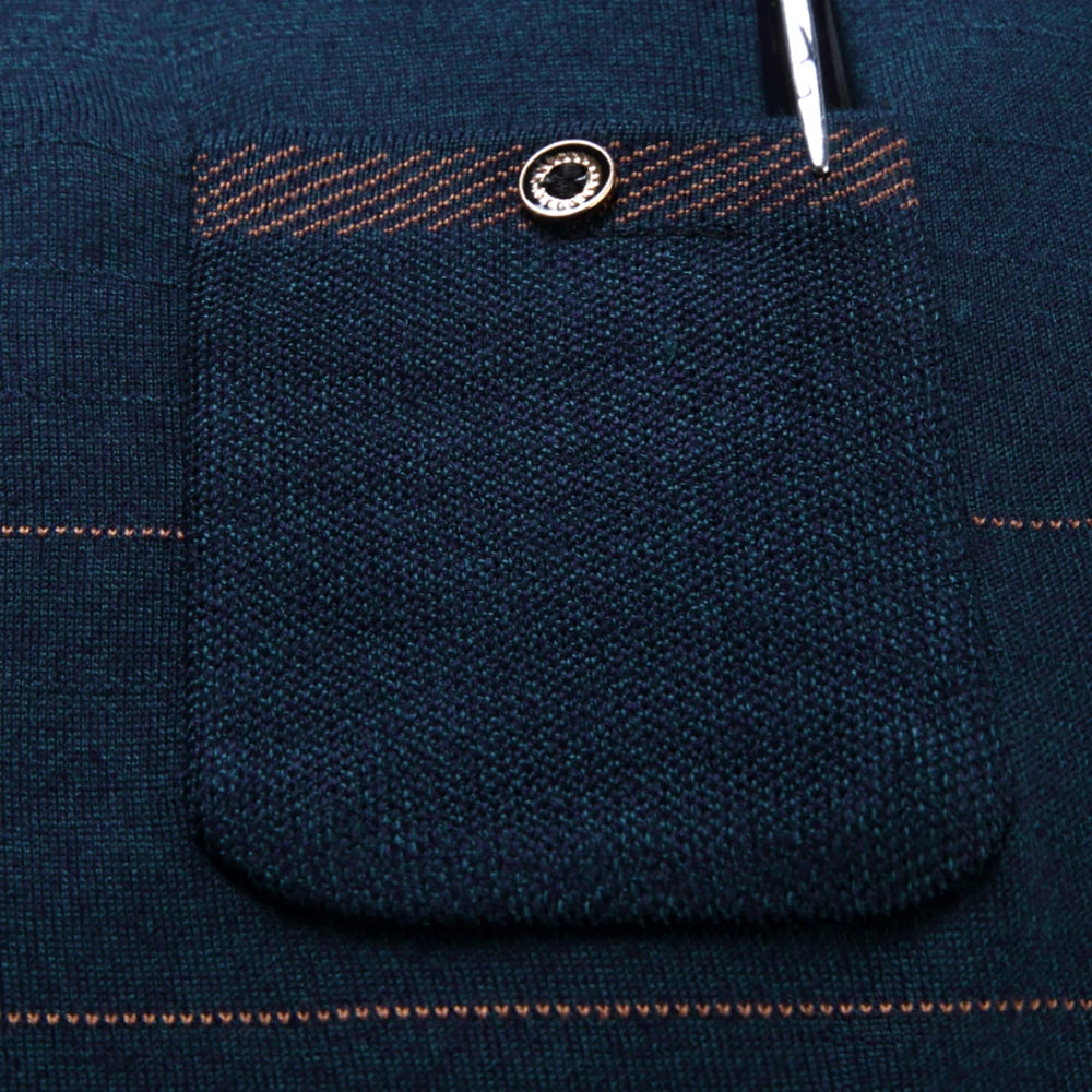 2022 Pocket Long Sleeve Polo Tee Shirt Men Casual Striped Men's Clothing Polos Shirts Mens Fashion Slim Fit Poloshirt Tops 4600