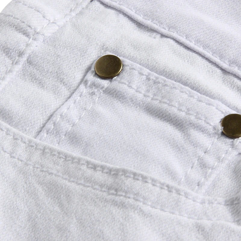 2022 Men Stretch Jeans Fashion white Denim Trousers For Male Spring And Autumn Retro Pants Casual Men's Jeans size 27-36