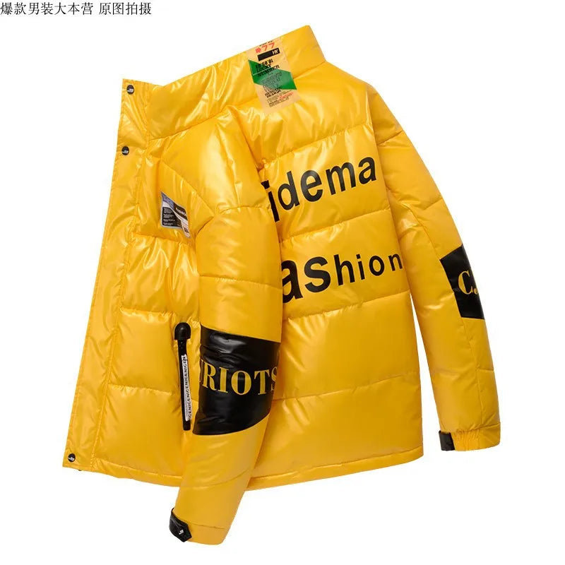 2020 Winter Men's Jacket Casual Warm Thick Coat Fashionable Hooded Parkas Men's Clothing Windproof Shiny Jacket 4XL