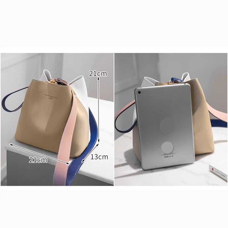 2021 Fashion Women Bag Summer Bucket Bag Women PU Leather Shoulder Bags Brand Designer Ladies Crossbody Messenger Bags Totes Sac