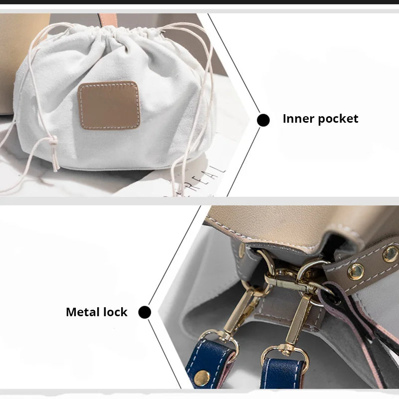 2021 Fashion Women Bag Summer Bucket Bag Women PU Leather Shoulder Bags Brand Designer Ladies Crossbody Messenger Bags Totes Sac
