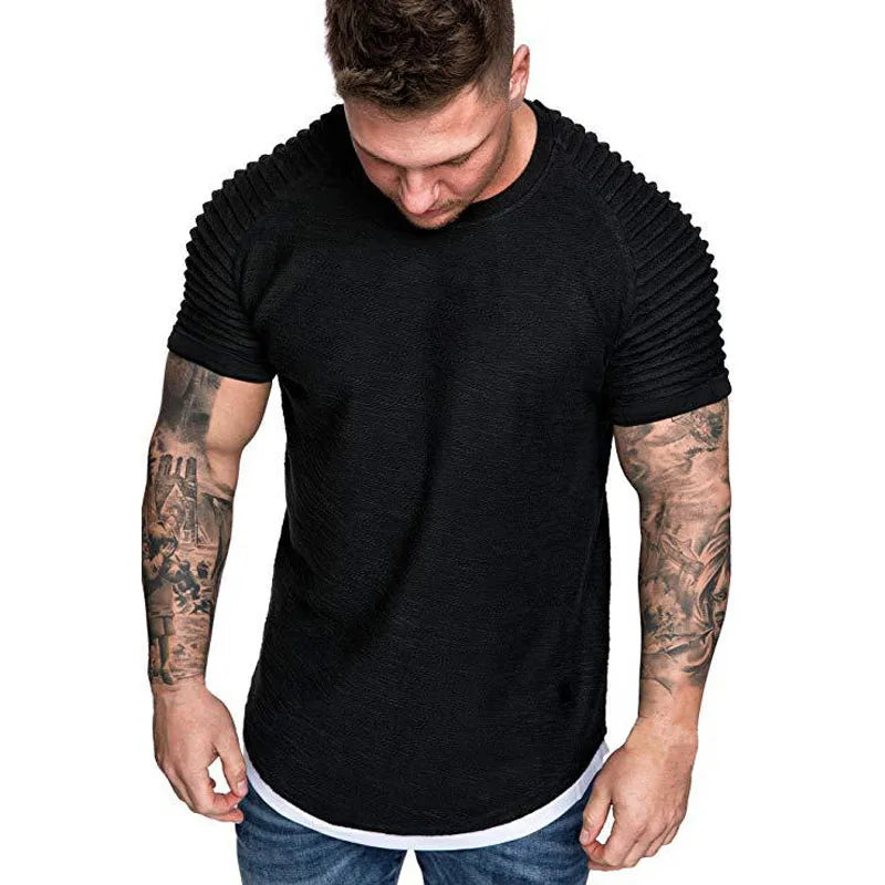 2023Summer Streetwear T-Shirts Men's Clothing M-3XL Casual Short Sleeve T Shirt Men Slim Fit Solid T Shirts Tops Tee Shirt Homme