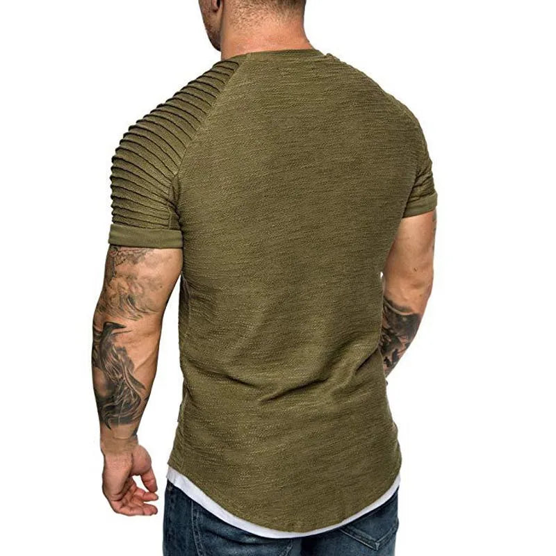 2023Summer Streetwear T-Shirts Men's Clothing M-3XL Casual Short Sleeve T Shirt Men Slim Fit Solid T Shirts Tops Tee Shirt Homme