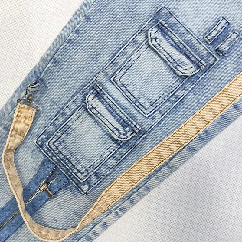 Men's jeans 2021 high street straight overalls men's oversized hip-hop yellow blue denim trousers fashion men's casual jeans