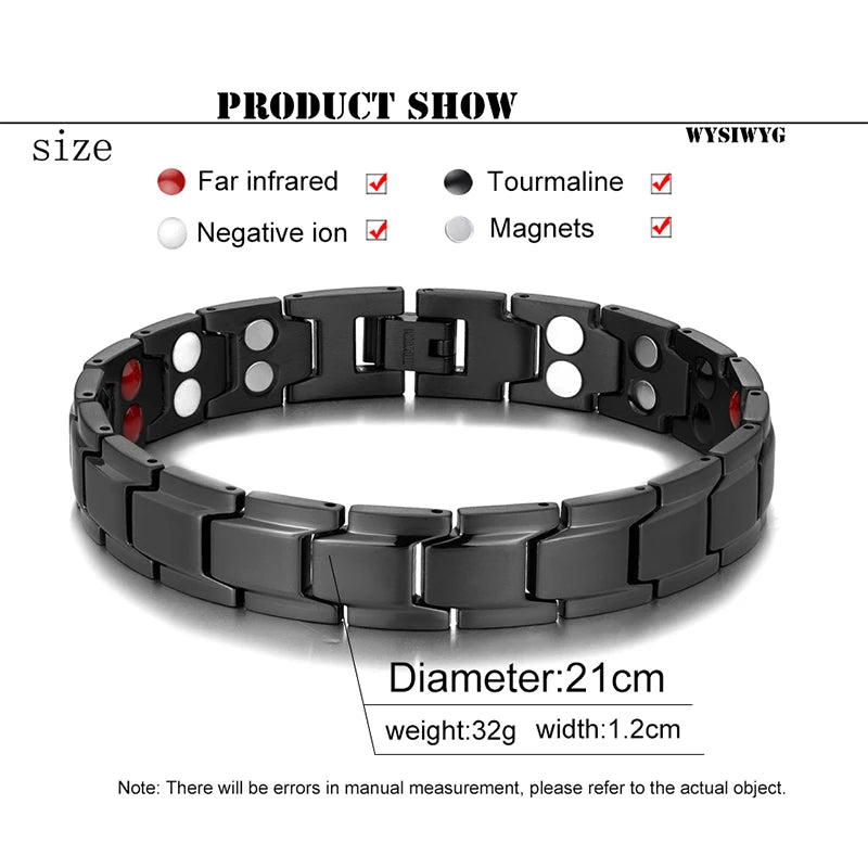 New Women's Men's Health Care Germanium Magnetic Bracelet for Arthritis and Carpal Tunnel titanium Steel Power Therapy Bracelets
