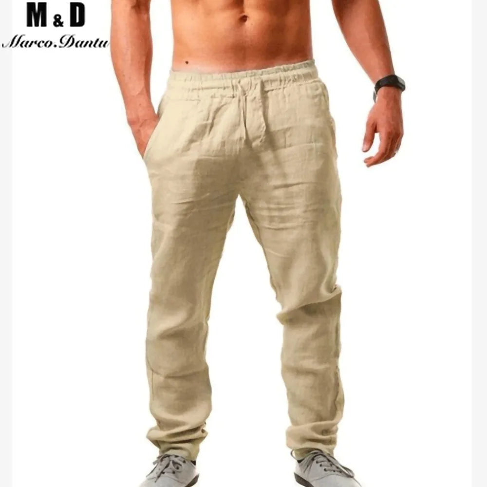 2021 New Men's Cotton Linen Pants Male Summer Breathable Solid Color Linen Trousers Fitness Streetwear M-3XL Men's Clothing