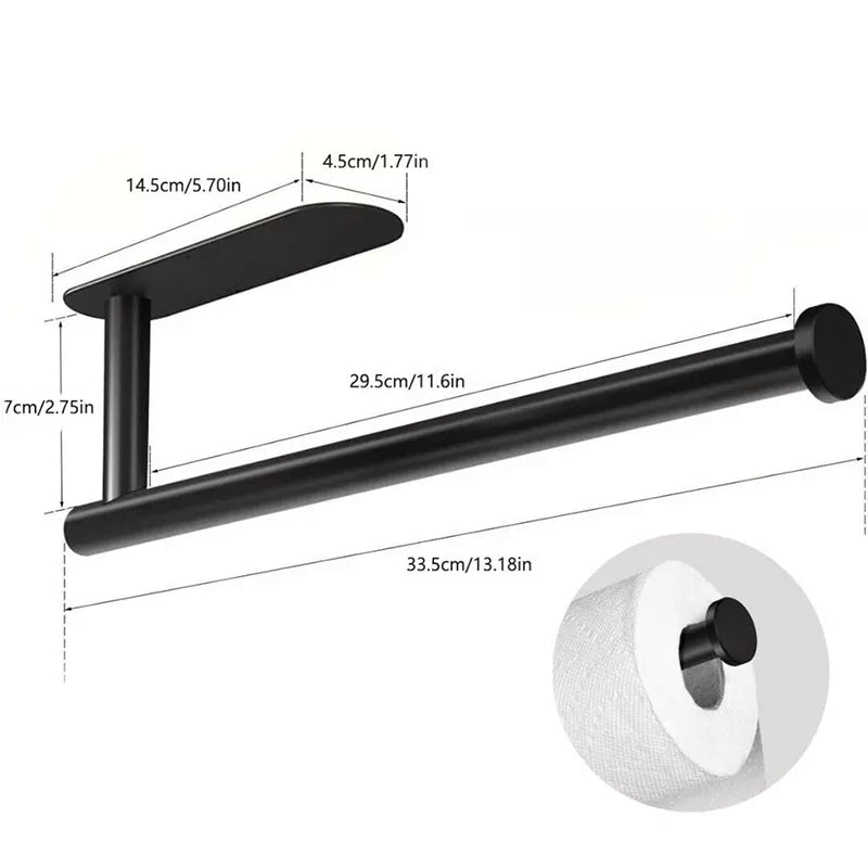 30cm large Self Adhesive Wall Mounted Stainless Steel Toilet Paper Roll Holder Racks Holder Kitchen Roll Tissue Stand Organizer