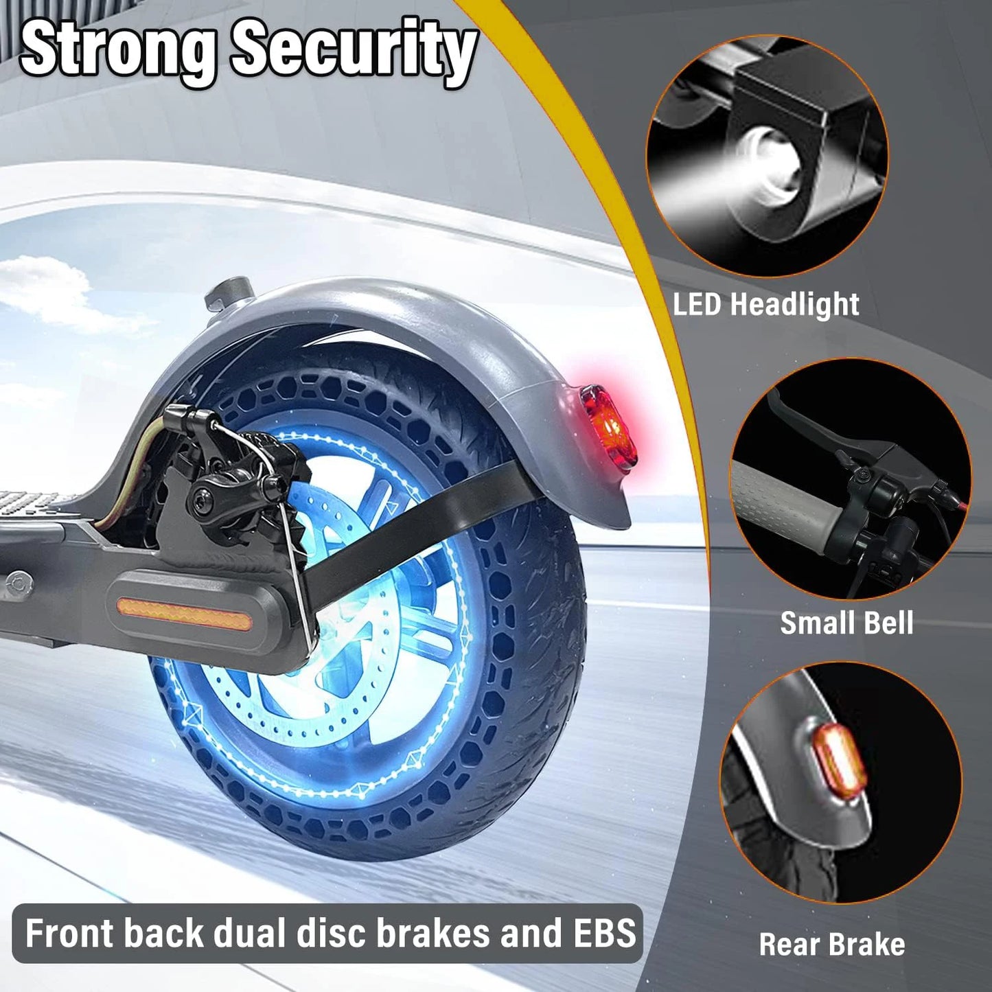 350W Electric Scooter for Adults 36V 10.4AH Max Speed 30KM/H 8.5 Inch Tires Shock Absorption City Commuter Folding E-Scooter