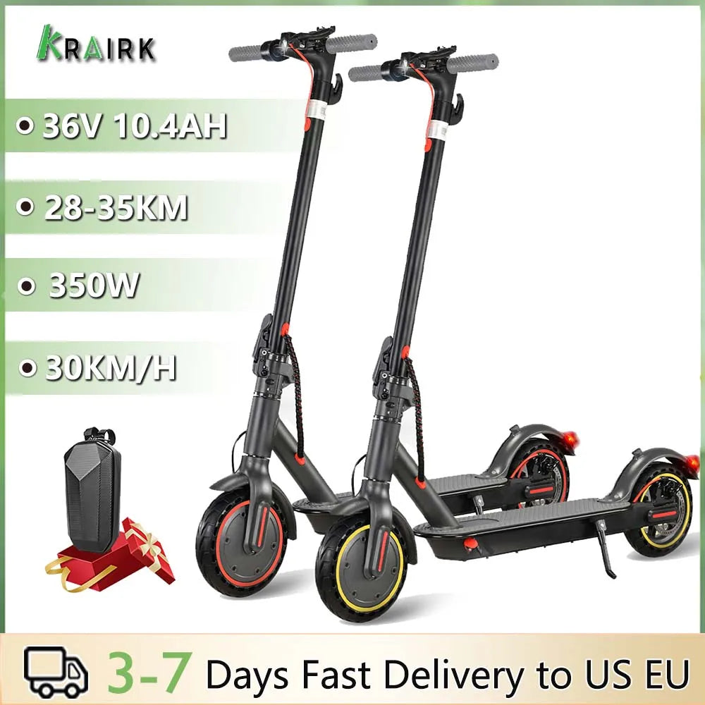 350W Adults Electric Scooter 36V 10.4Ah 8.5 inch Solid Tires 30km/h Max Speed Commuter eScooter Electric Kick Scooter with APP