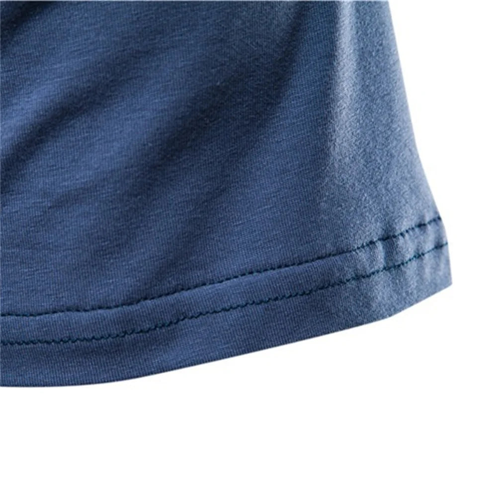 2021 Summer Top Quality Cotton T Shirt Men Solid Color Design V-neck T-shirt Casual Classic Men's Clothing Tops Tee Shirt Men
