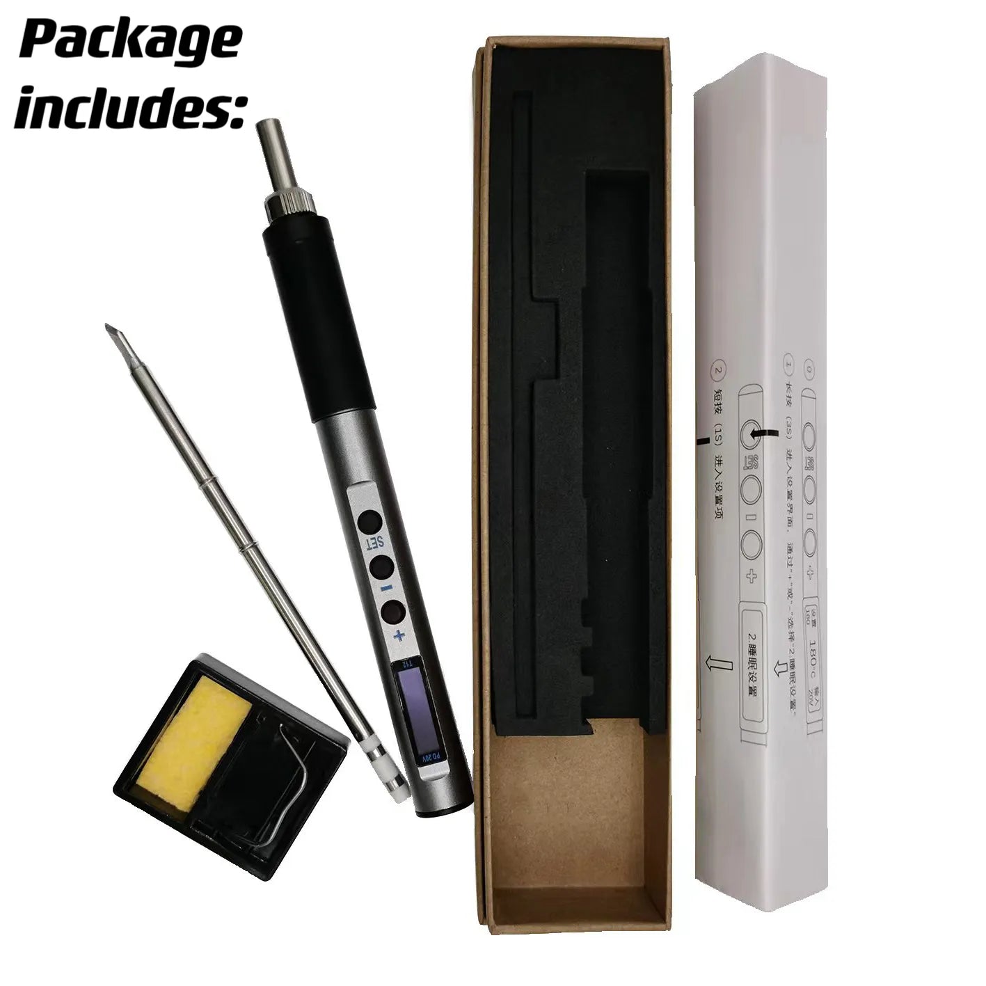 Portable T12 Electric Soldering Iron PD 65W DC 72W CNC Metal Body Temperature Adjustable Solder Welding Station Fast Heating