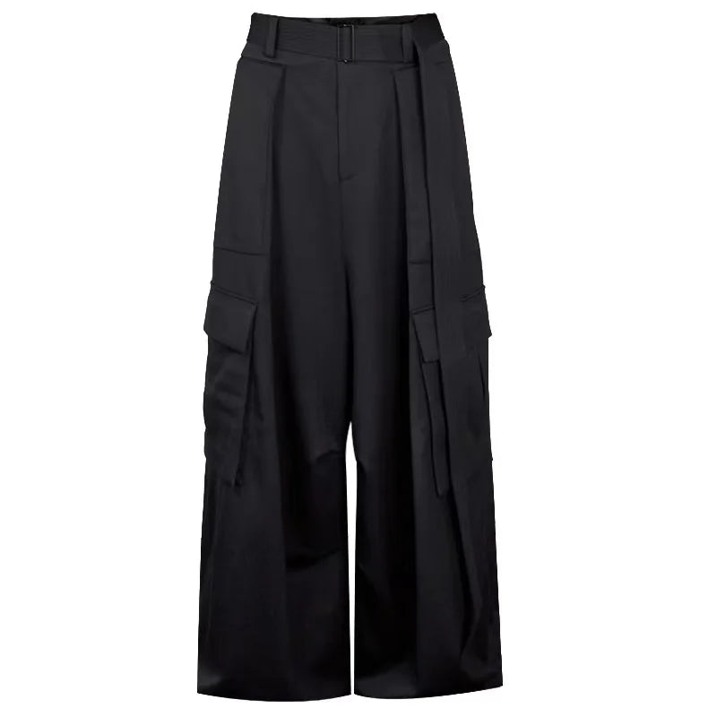 High-waisted trousers, super long A-shaped flared pants, wide-leg pants, original designer brand new men's clothing