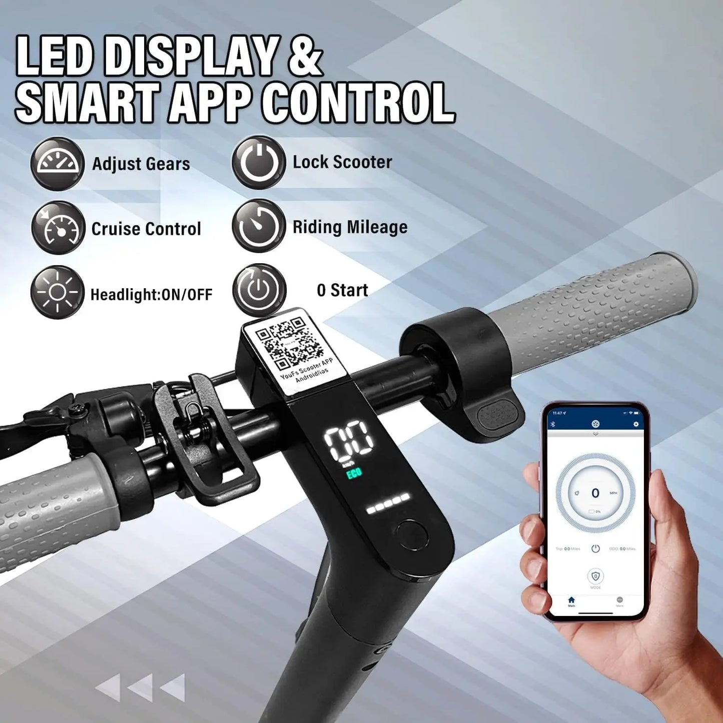 350W Electric Scooter for Adults 36V 10.4Ah Battery 30km/h Max Speed Folding EScooter 8.5 inch Solid Tires Electric Kick Scooter