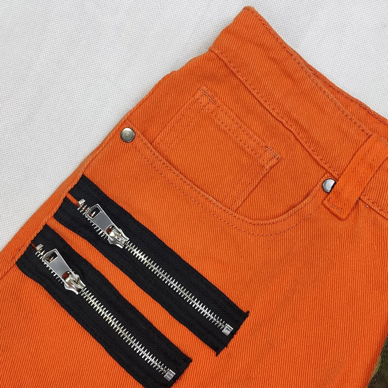 2021 Men's Jeans High Street Straight Loose Overalls Oversized Stitching Denim Trousers New Fashion Hip-hop Men's Casual Pants