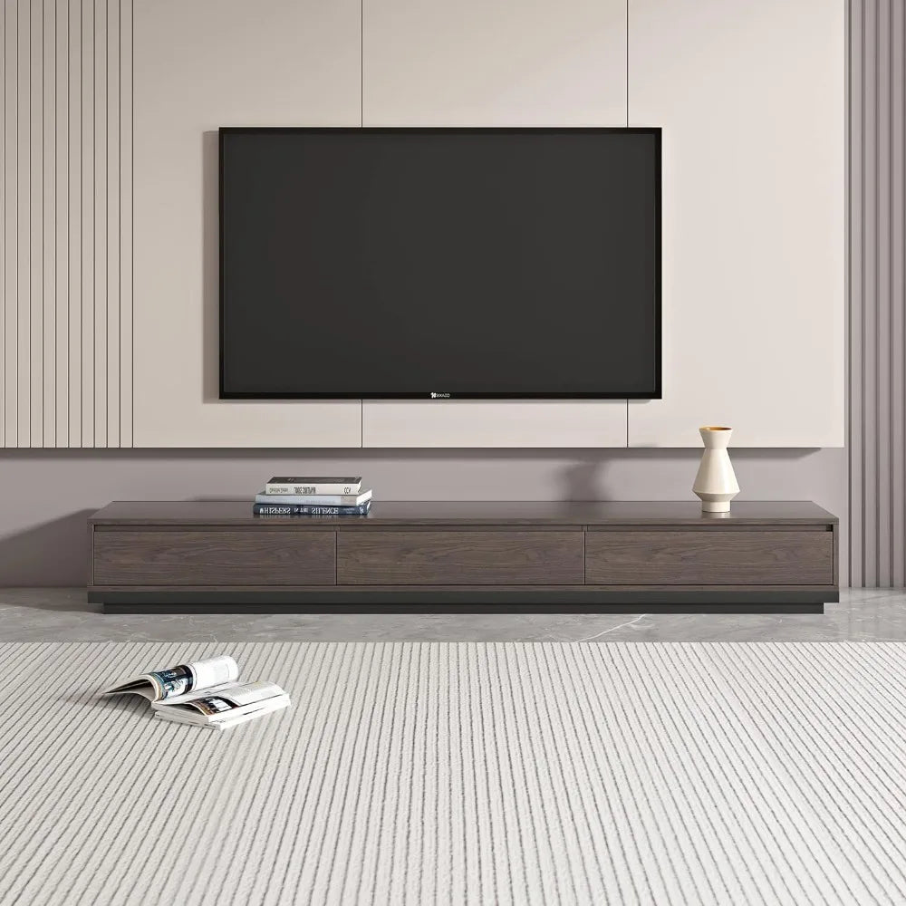 Tv Stand Entertainment Center Table Furniture, 3-Drawer Retracted Extendable TV Stand in Stretch 79"- 130"