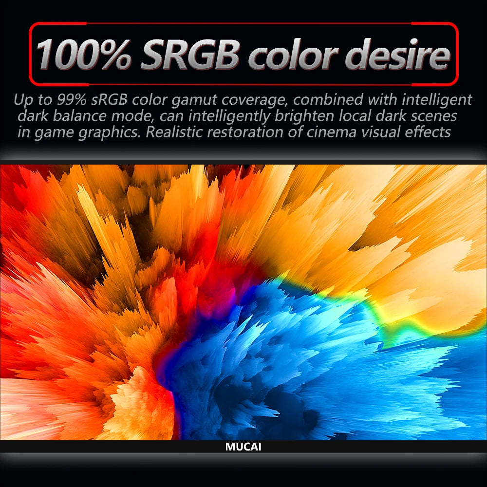 MUCAI 27 Inch PC IPS Monitor 144Hz LCD Display HD 165Hz Desktop Gaming Computer Screen Flat Panel HDMI-compatible/DP