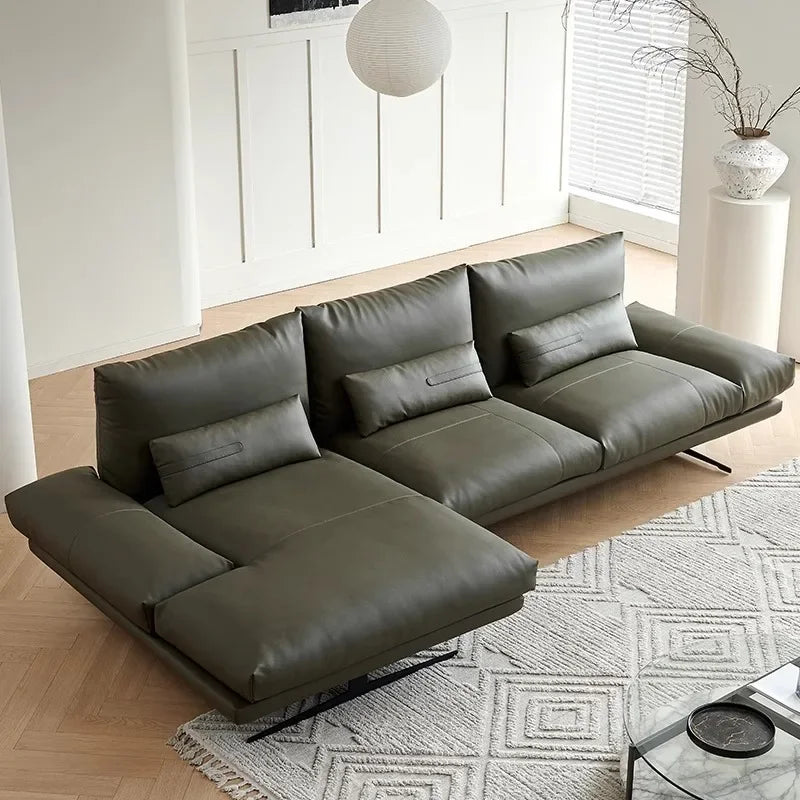 QB67 sofa, high-end villa living room, minimalist leather tofu block special-shaped UFO sofa