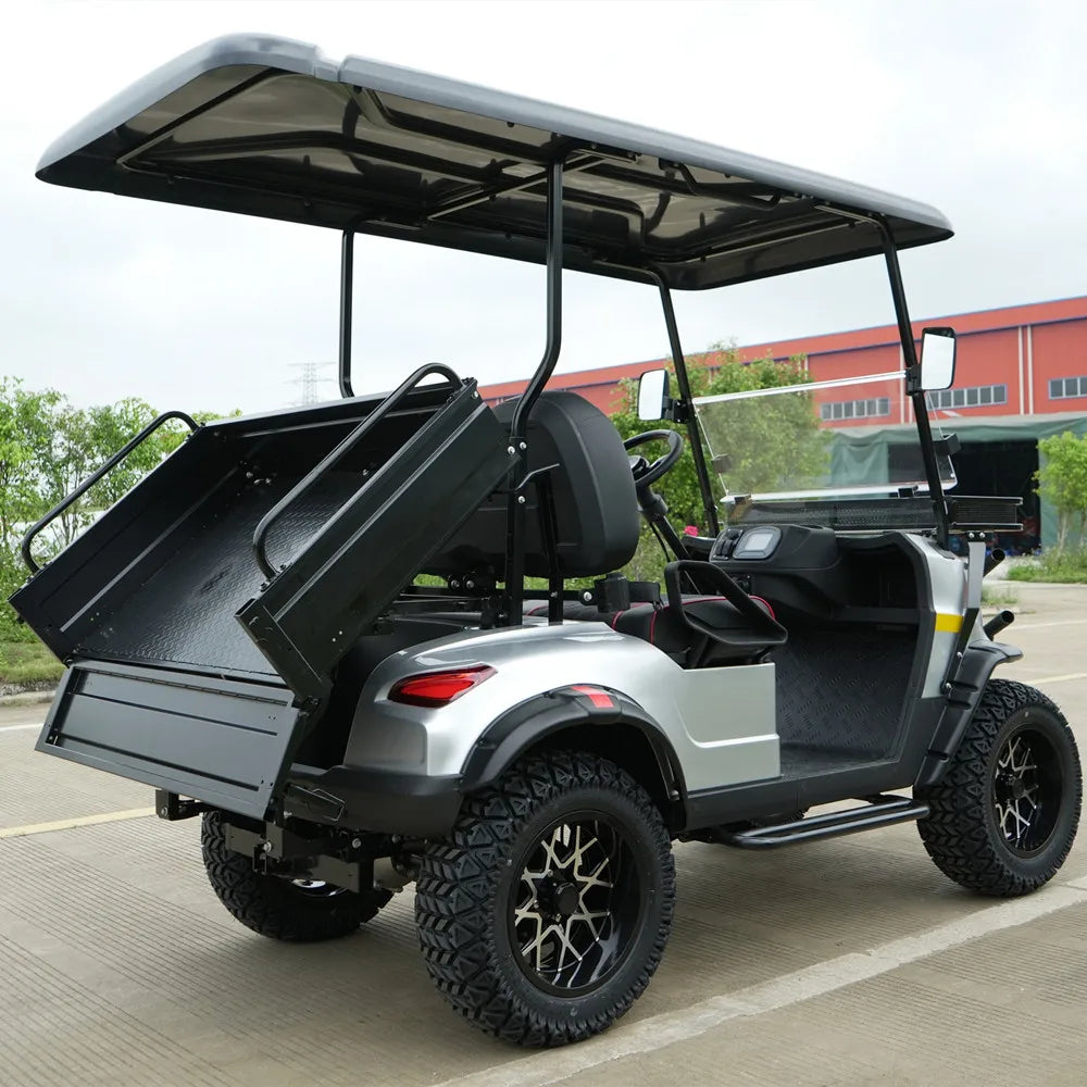 2023 Popular New Electric Golf Patrol Cart 2 Rows 4 Seaters Electric Patrol Car With Storage Space Box Golf Cart