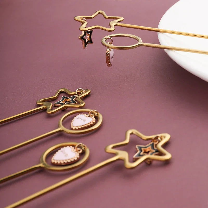 304 Stainless Steel Coffee Spoon watermelon ice cream spoon Tea Spoons Dessert Spoon Fork With Pretty Pendant Creative Tableware