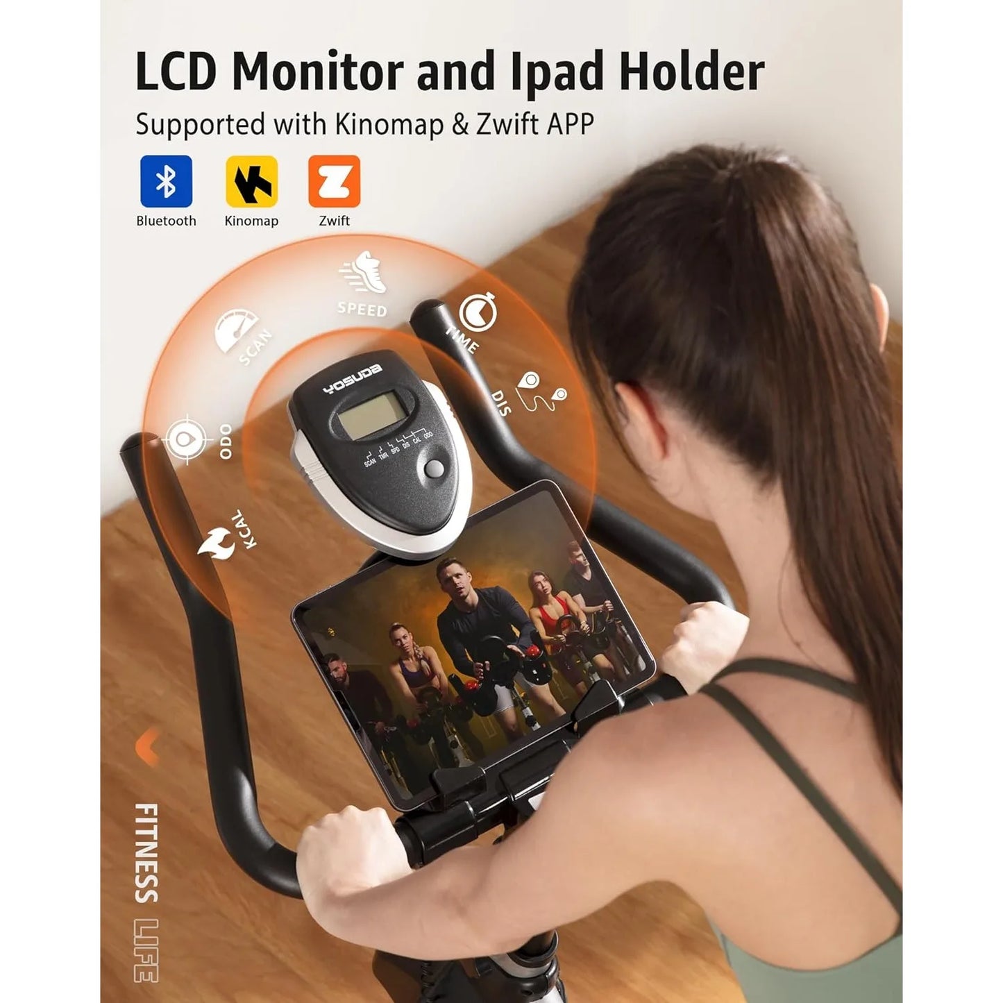 YOSUDA Indoor Cycling Bike Brake Pad/Magnetic Stationary Bike - Cycle Bike with Ipad Mount & Comfortable Seat Cushion