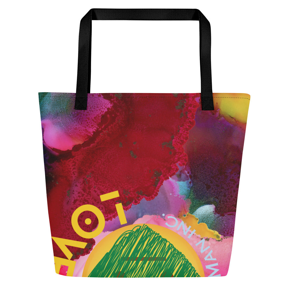 Youngblackmaninc. Mad Love All-Over Print Large Tote Bag