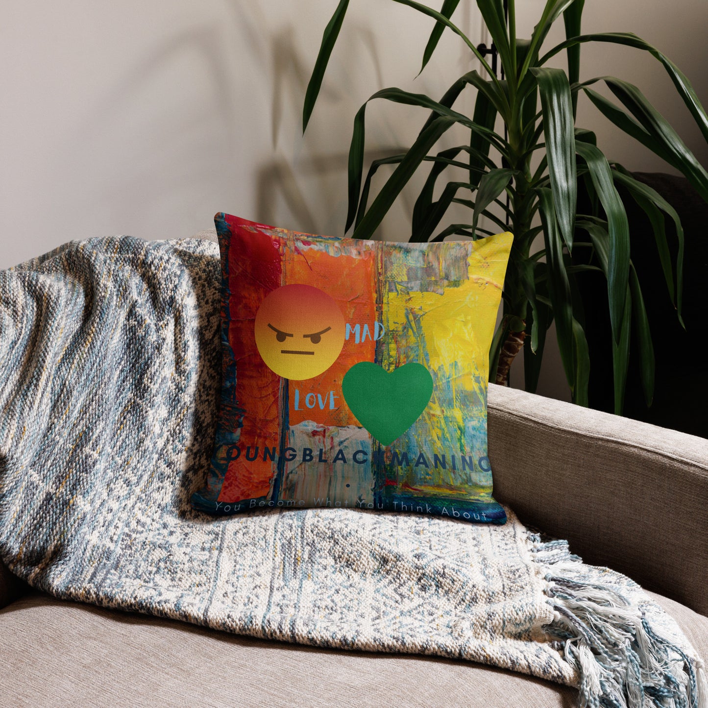 Youngblackmaninc. Mad Love Premium Pillow