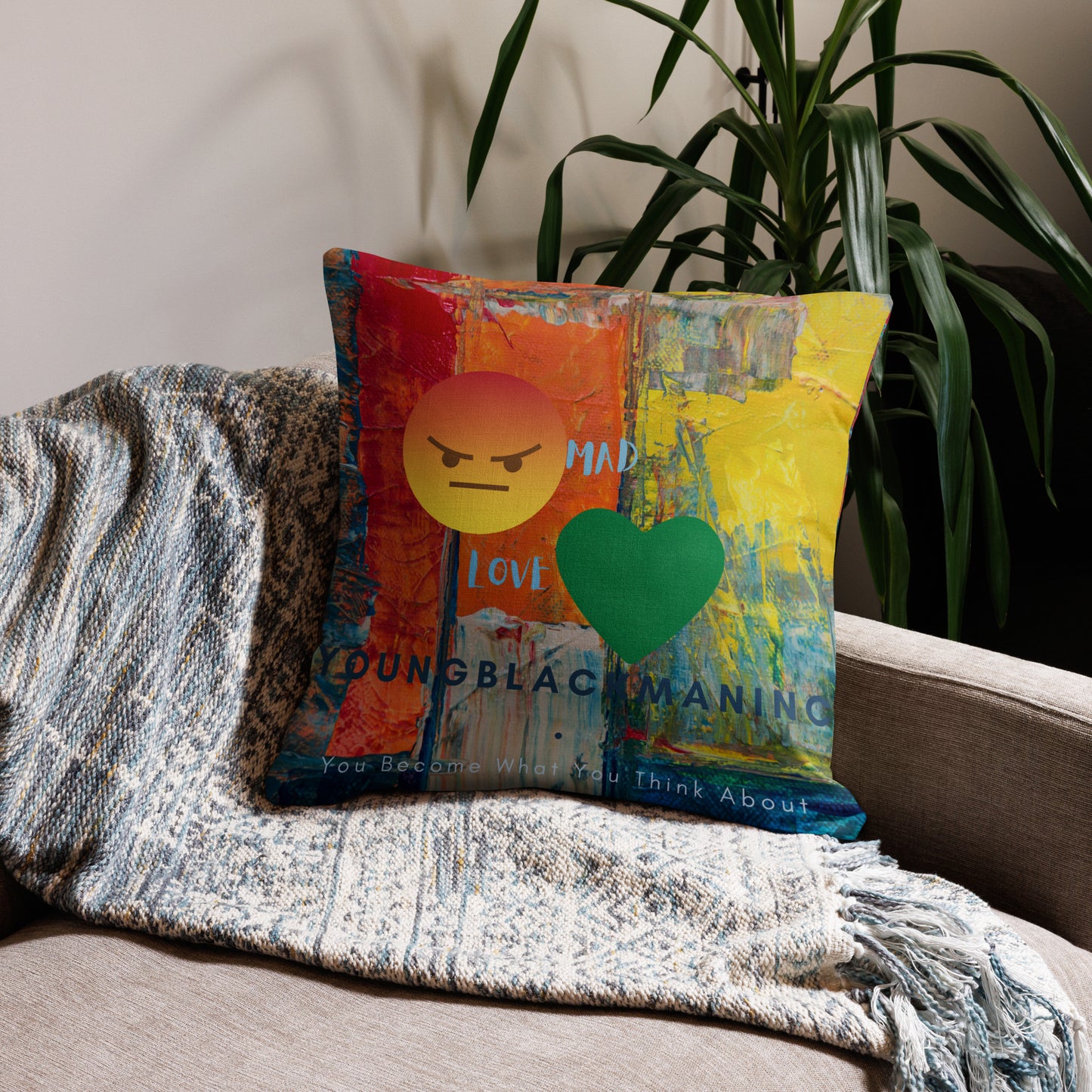 Youngblackmaninc. Mad Love Premium Pillow