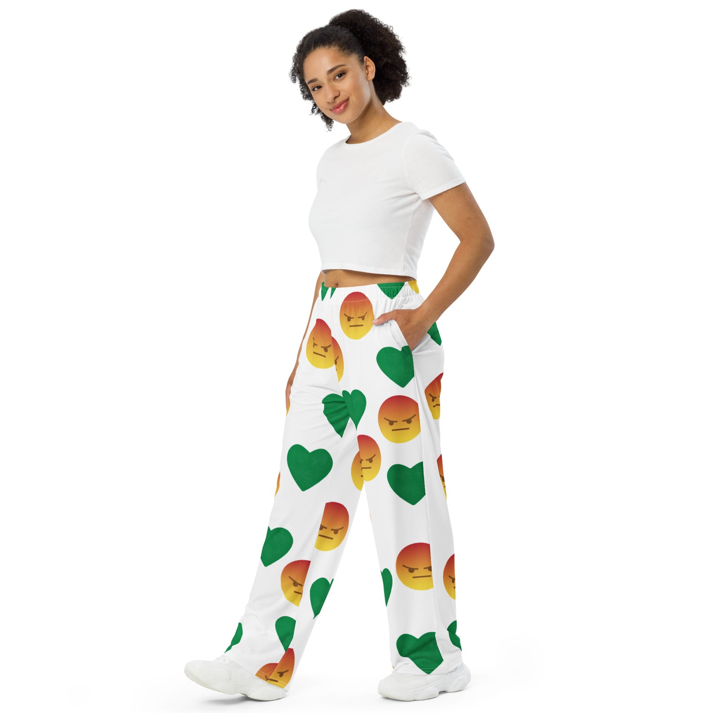 Youngblackmaninc. Mad Love unisex wide-leg pants