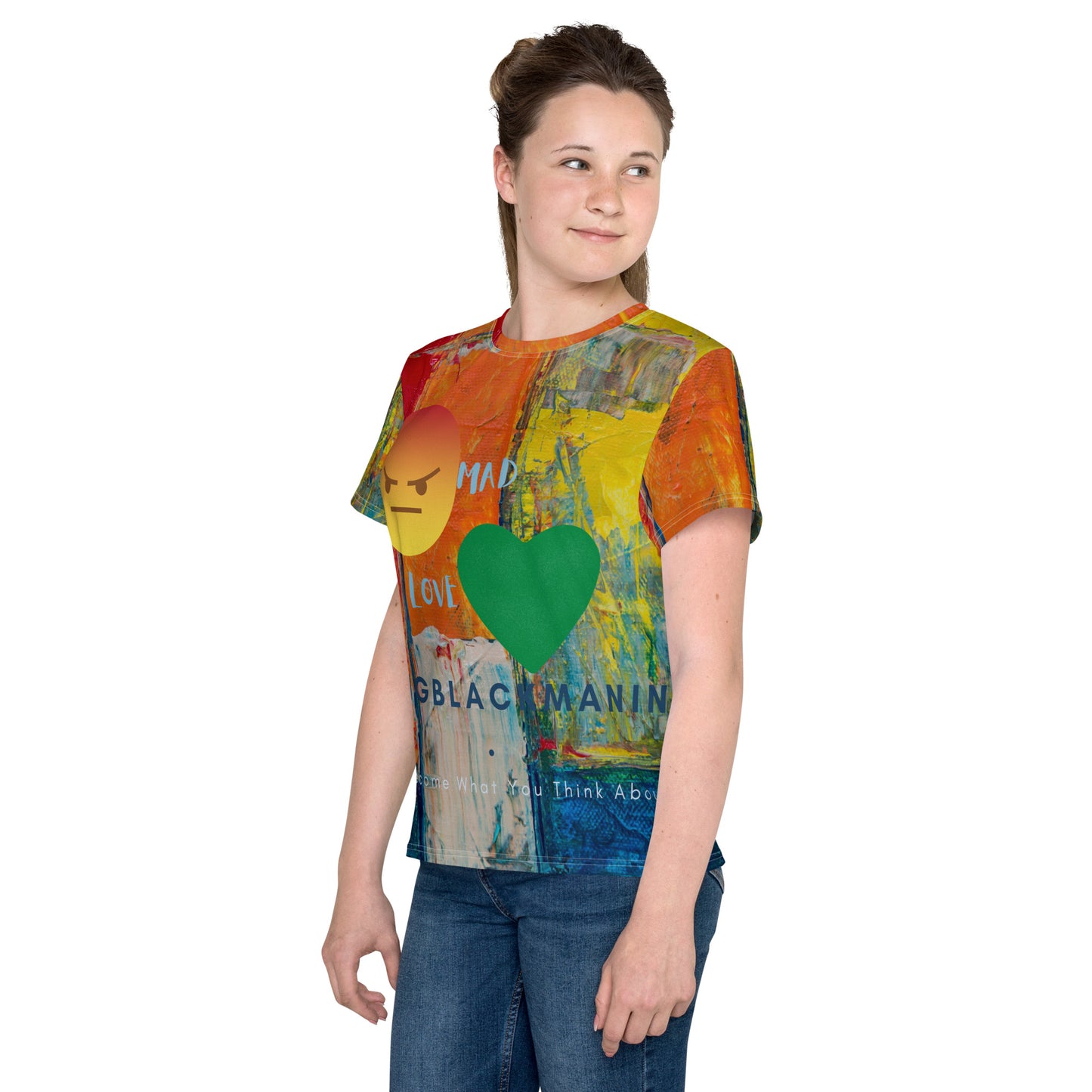 Youngblackmaninc. Mad Love Youth crew neck t-shirt