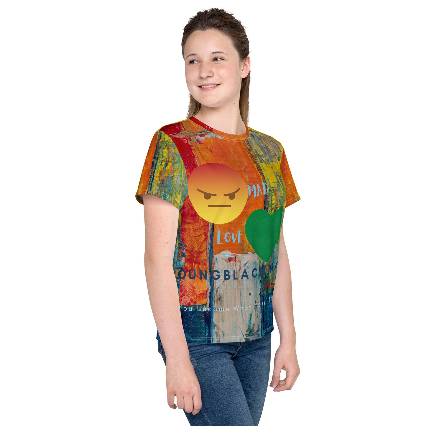 Youngblackmaninc. Mad Love Youth crew neck t-shirt