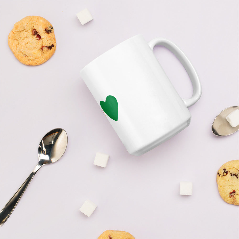 Youngblackmaninc. Mad Love White glossy mug
