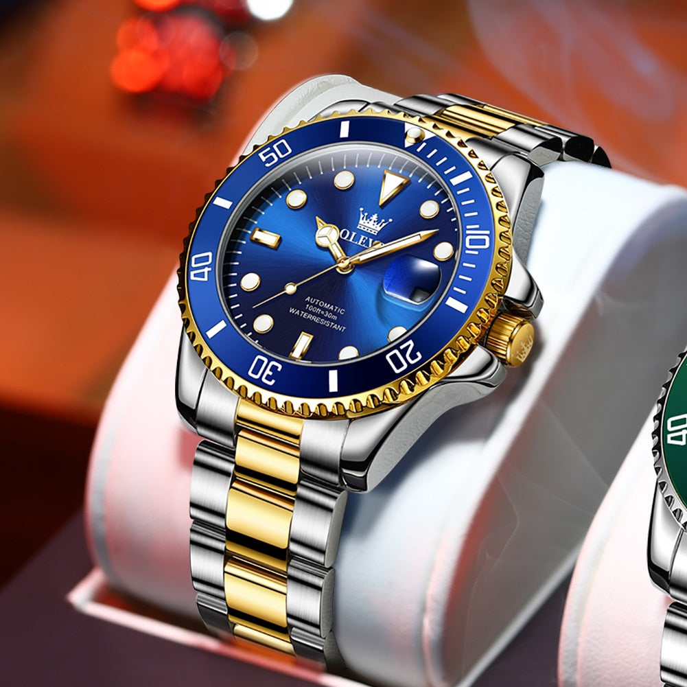 Original Luxury Automatic Watch Men Mechanical Movement Waterproof Sports Top Brand Stainless Steel Wristwatch Reloj Hombre