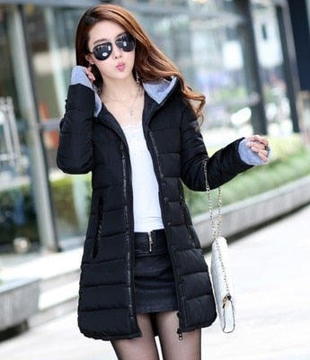 Waterproof Winter fashion women overcoat warm jacket thick long coat