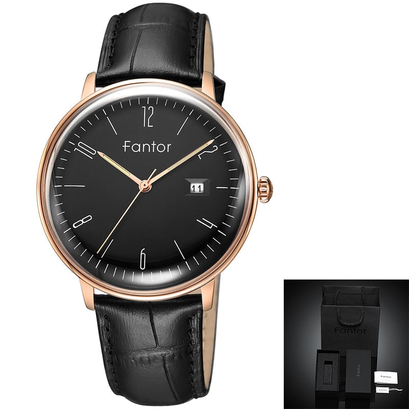 Fantor New Brand Business Men Watch Luxury Fashion Dress Quartz Wristwatch Mens Leather Strap Waterproof Relogio Masculino