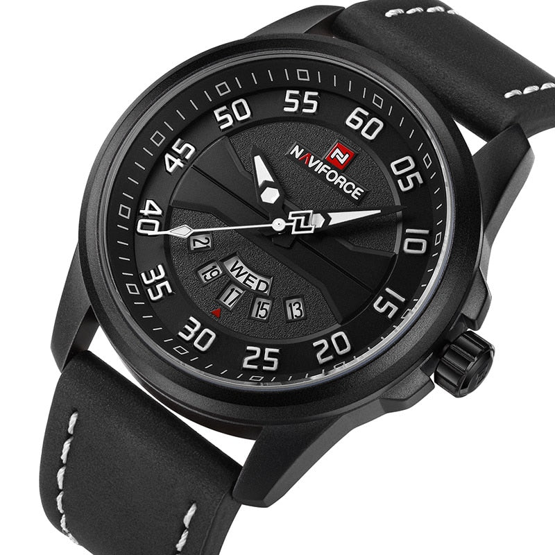 NAVIFORCE Brand Men Sports Watches Men's Quartz Date Clock Man Leather Strap Military Waterproof Wrist watch relogio masculino