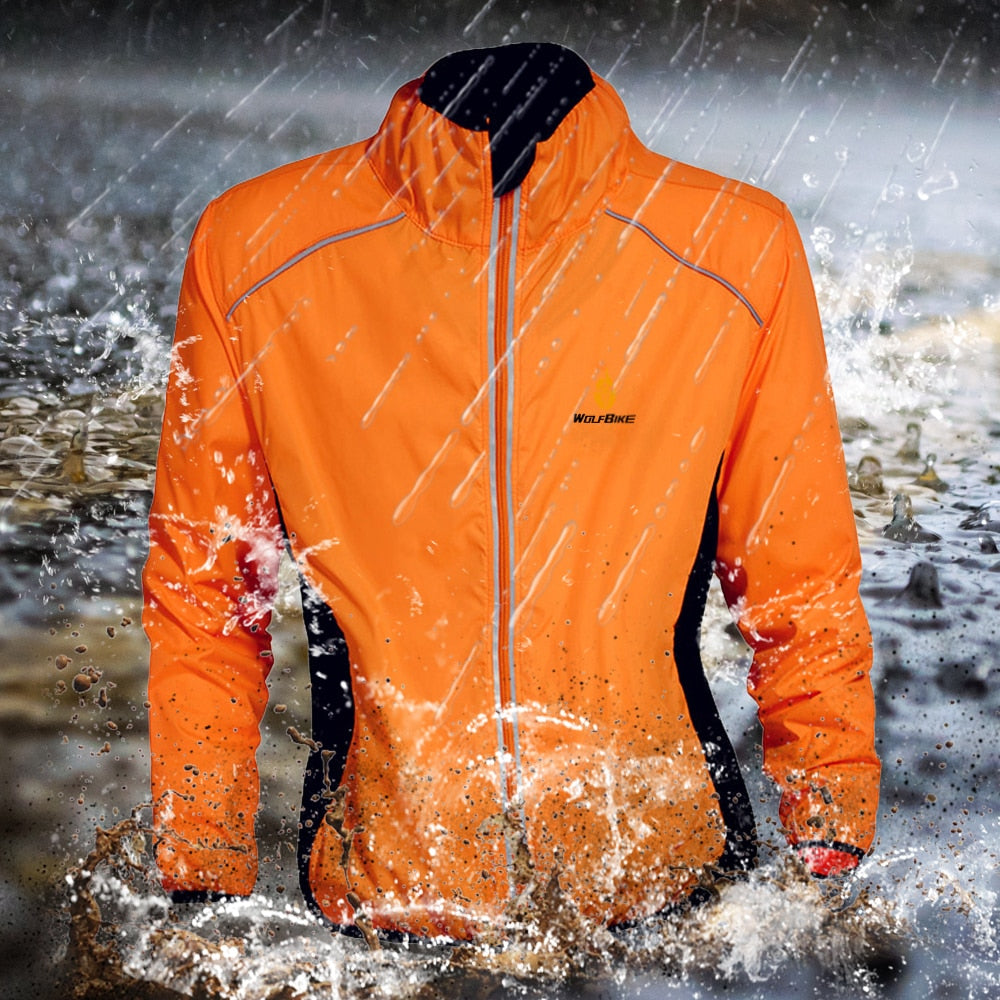 WOLFBIKE Waterproof Cycling Jackets Impermeable Ciclismo Sports Men Breathable Reflective Jersey Clothing Bike Long Sleeve Coat