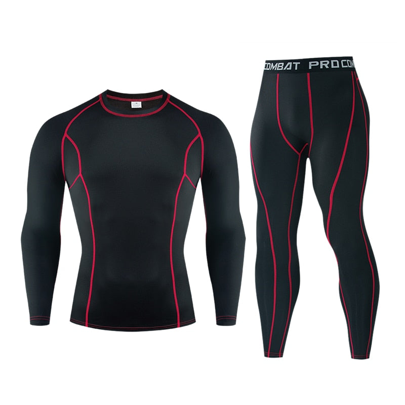 Winter Thermal Underwear Men Boxing Shirts Set Compression Tracksuit Men Quick Dry Rashgarda For Sportswear Clothing Long Johns