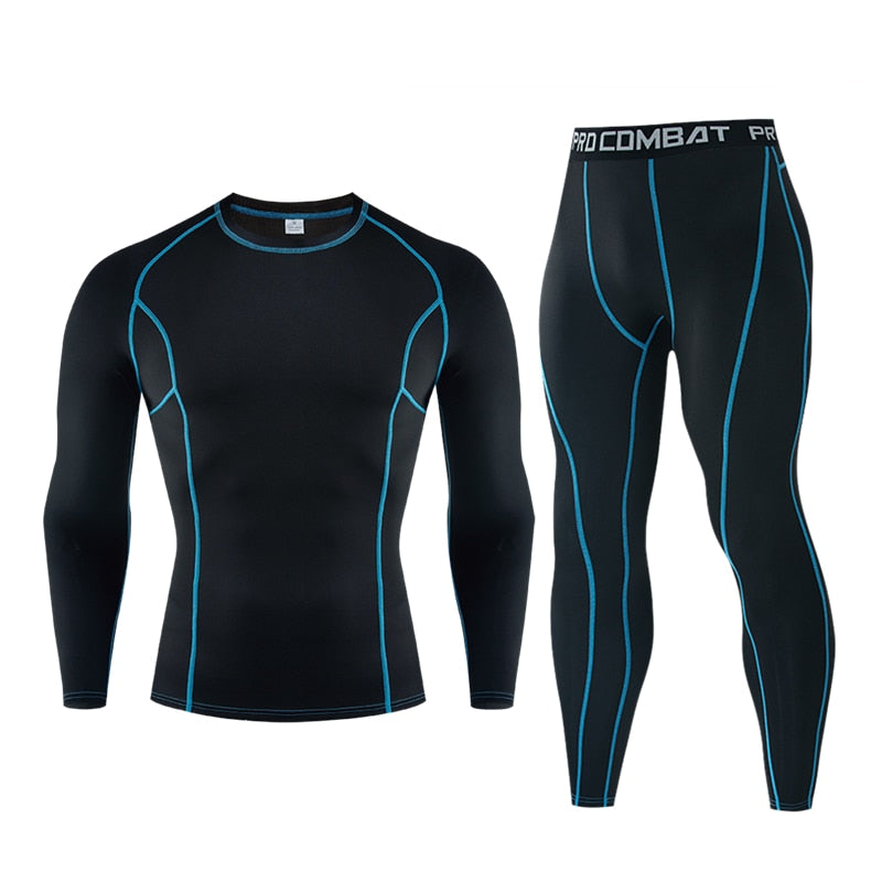 Winter Thermal Underwear Men Boxing Shirts Set Compression Tracksuit Men Quick Dry Rashgarda For Sportswear Clothing Long Johns