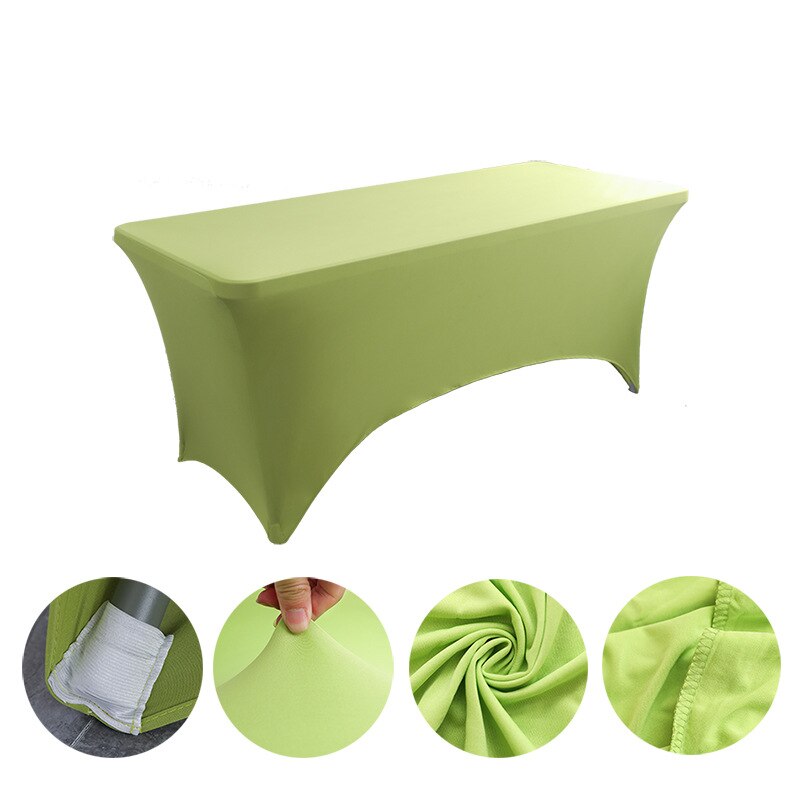 Spandex Plain Stretch Party Table Cover Cloth 4-8FT Folding Table Rectangular Cocktail Tablecloth For Wedding Banquet Christmas
