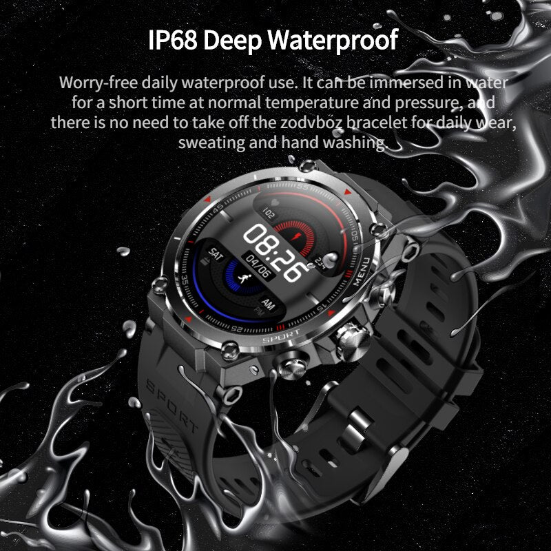 ZODVBOZ GPS Smart Watch Men AMOLED Display 24h Health Monitoring Long Battery Life 5 ATM Waterproof Smartwatch For Xiaomi Huawei