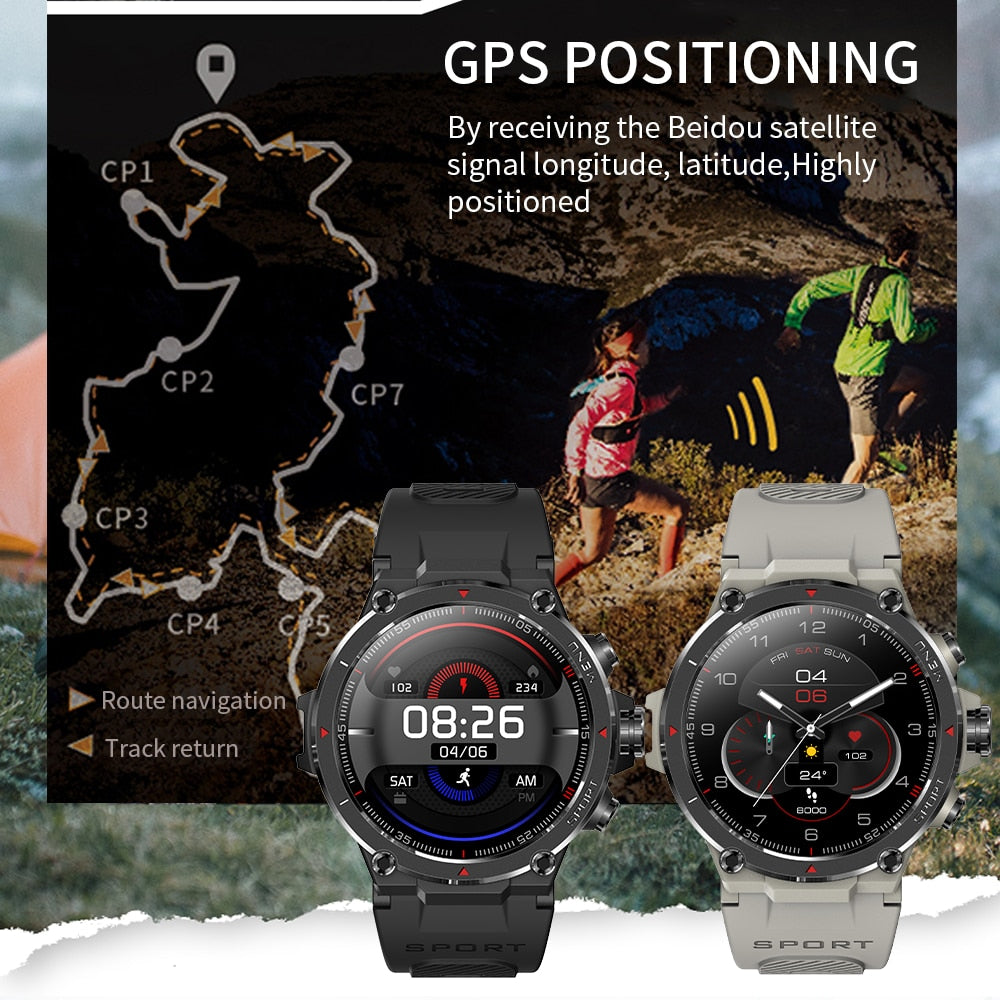 ZODVBOZ GPS Smart Watch Men AMOLED Display 24h Health Monitoring Long Battery Life 5 ATM Waterproof Smartwatch For Xiaomi Huawei