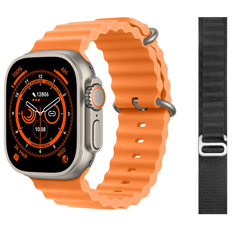 W&O New Smart Watch Men Ultra Series 8 Bluetooth Call NFC 2.08 Inch Smartwatch For Women 49mm Health Monitoring Fitness Bracelet
