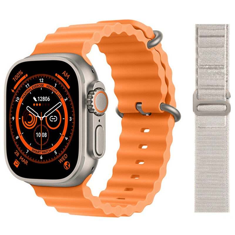 W&O New Smart Watch Men Ultra Series 8 Bluetooth Call NFC 2.08 Inch Smartwatch For Women 49mm Health Monitoring Fitness Bracelet
