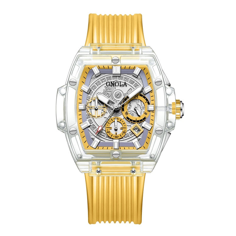Luxury Brand Transparent Plastic Watch Men Women Clock 2022 Fashion Sports Casual Unique Quartz Tonneau Mens Wristwatches